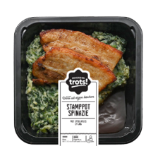 Spinaziestamppot met speklap